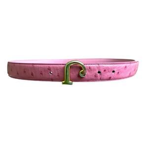 Laurent Effel St Barth Italy Pink Ostrich Leather Women's Belt Size 40
